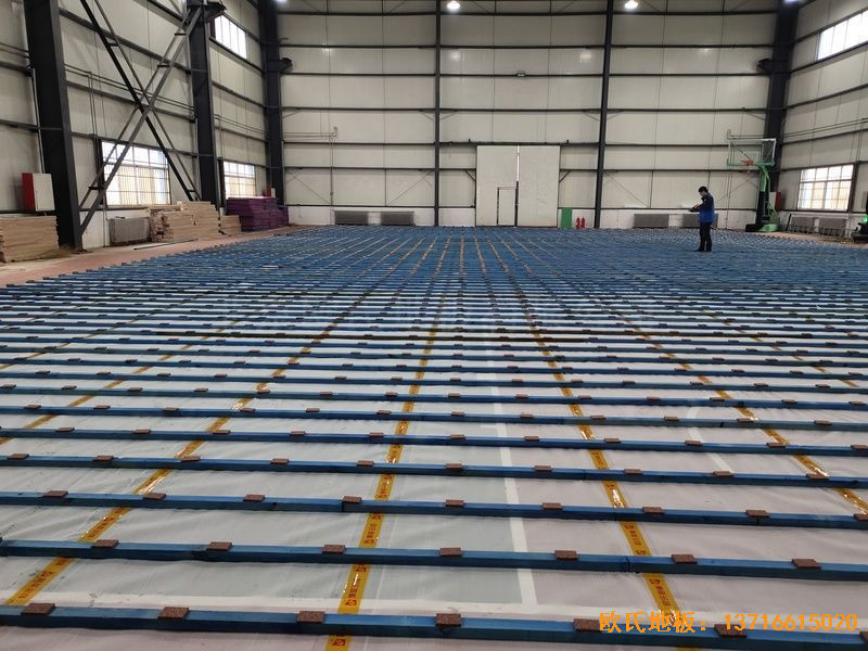 山東臨沂市監獄體育地板鋪設案例